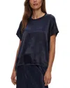 Michael Stars Satin Flow Tee In Blue