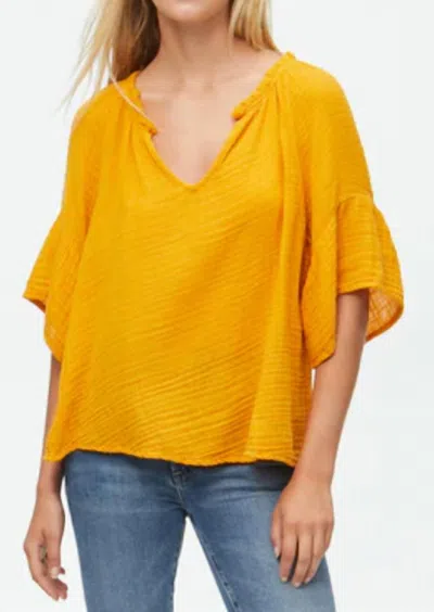 Michael Stars Savanah Double Gauze Top In Marigold In Gold