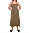 Michael Stars Seacret Midi Dress In Olive In Gray