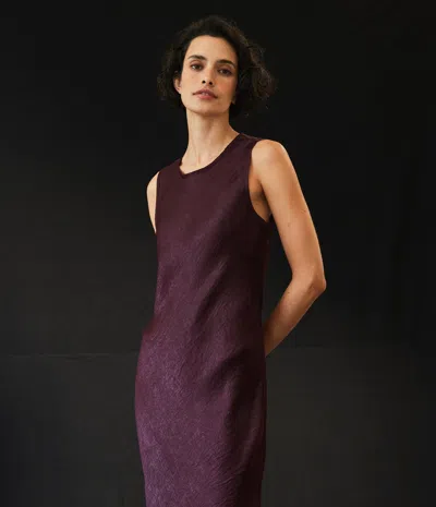 Michael Stars Seema Hammered Satin Midi Dress In Beetroot