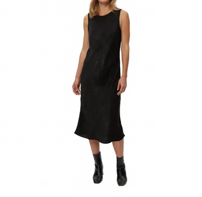 Michael Stars Seema Hammered Satin Midi Dress In Black