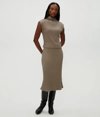 Michael Stars Shania Midi Skirt In Brown