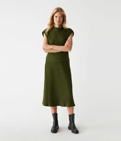 Michael Stars Shania Midi Skirt In Dark Matcha