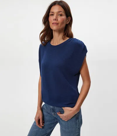 Michael Stars Sharon Shirred Bubble Top In Black