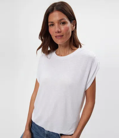 Michael Stars Sharon Shirred Bubble Top In White