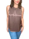 Michael Stars Shay Rib Binding Tank In Cobblestone In Brown