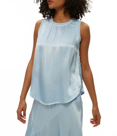 Michael Stars Shay Rib Binding Tank In Fountain In Blue