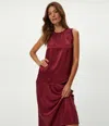 Michael Stars Shay Satin Tank In Burgundy