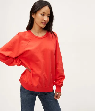 Michael Stars Shayla Raglan Sweatshirt In Cherry
