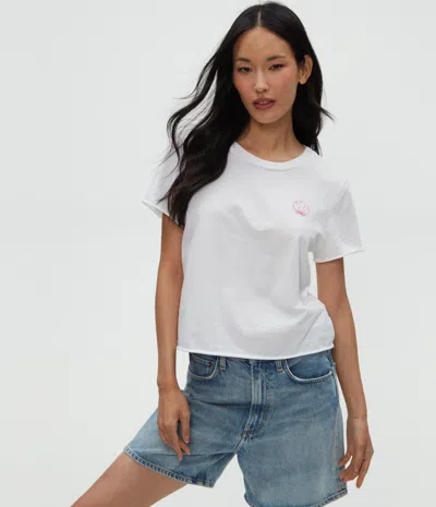 Michael Stars Shell Embroidered Tee In White