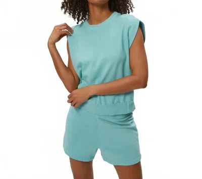 Michael Stars Shiloh High Waist Shorts In Serene In Blue