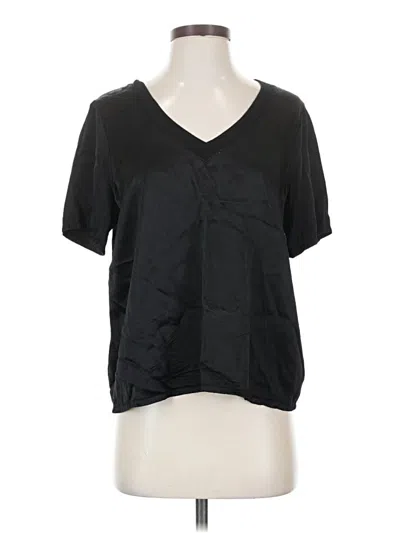 Pre-owned Michael Stars Short Sleeve Blouse In Black