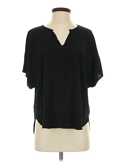 Pre-owned Michael Stars Short Sleeve Blouse In Black