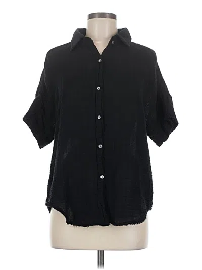 Pre-owned Michael Stars Short Sleeve Blouse In Black