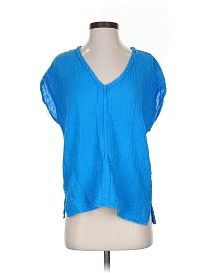 Pre-owned Michael Stars Short Sleeve Blouse In Blue