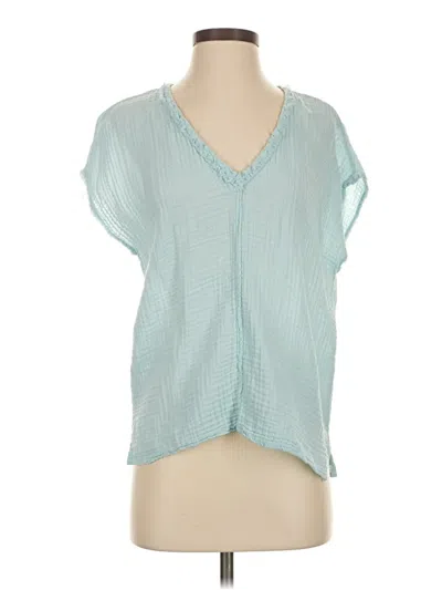 Pre-owned Michael Stars Short Sleeve Blouse In Blue