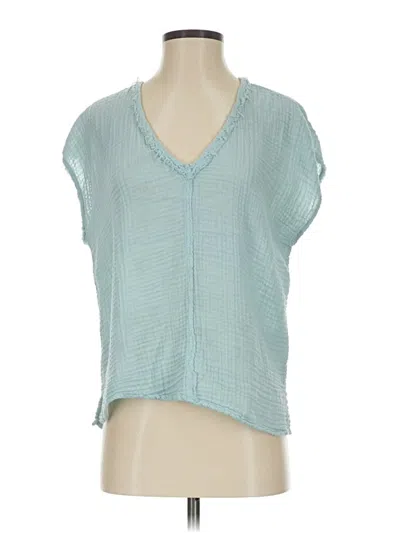 Pre-owned Michael Stars Short Sleeve Blouse In Blue