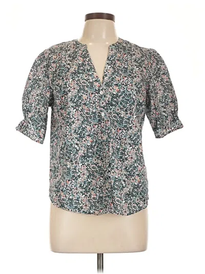 Pre-owned Michael Stars Short Sleeve Blouse In Blue