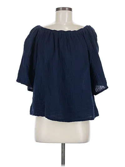 Pre-owned Michael Stars Short Sleeve Blouse In Blue
