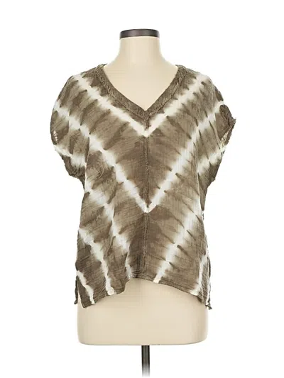 Pre-owned Michael Stars Short Sleeve Blouse In Brown