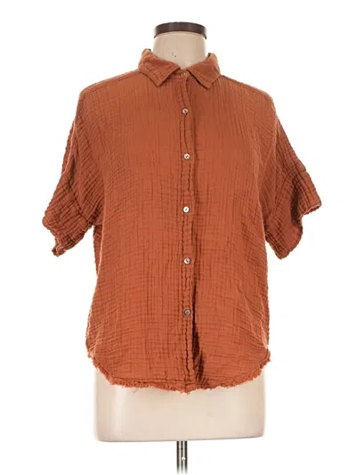 Pre-owned Michael Stars Short Sleeve Blouse In Brown