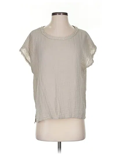 Pre-owned Michael Stars Short Sleeve Blouse In Gray