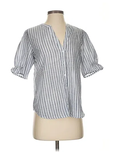 Pre-owned Michael Stars Short Sleeve Blouse In Gray