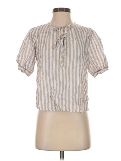Pre-owned Michael Stars Short Sleeve Blouse In Gray