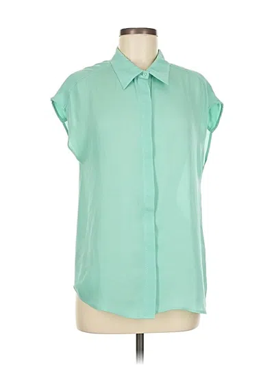 Pre-owned Michael Stars Short Sleeve Blouse In Green