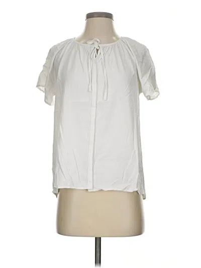 Pre-owned Michael Stars Short Sleeve Blouse In Ivory