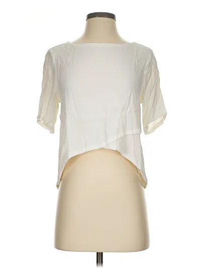 Pre-owned Michael Stars Short Sleeve Blouse In Ivory