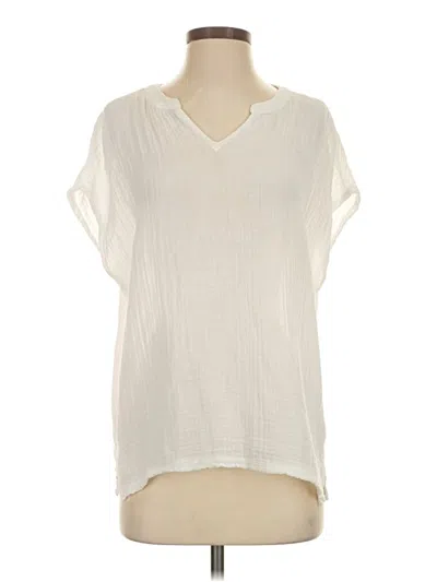 Pre-owned Michael Stars Short Sleeve Blouse In Ivory