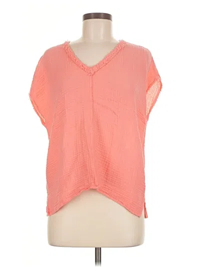 Pre-owned Michael Stars Short Sleeve Blouse In Orange
