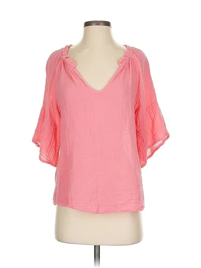 Pre-owned Michael Stars Short Sleeve Blouse In Pink