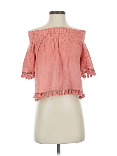 Pre-owned Michael Stars Short Sleeve Blouse In Pink