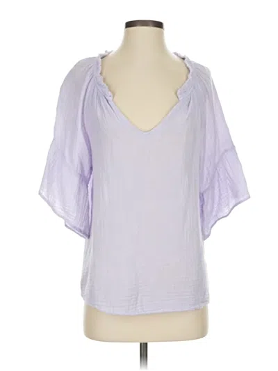 Pre-owned Michael Stars Short Sleeve Blouse In Purple