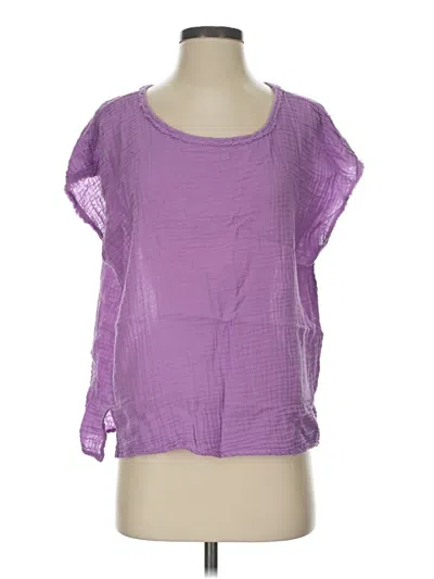 Pre-owned Michael Stars Short Sleeve Blouse In Purple