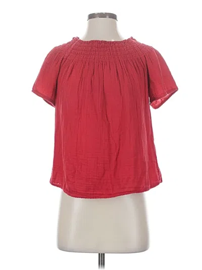 Pre-owned Michael Stars Short Sleeve Blouse In Red