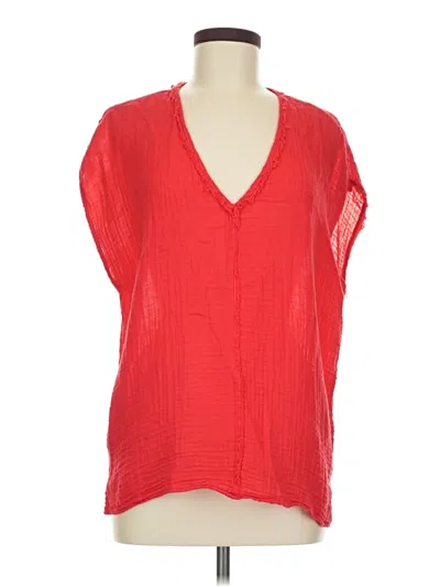 Pre-owned Michael Stars Short Sleeve Blouse In Red