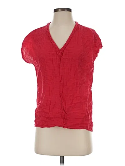 Pre-owned Michael Stars Short Sleeve Blouse In Red
