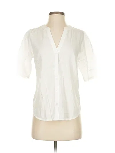 Pre-owned Michael Stars Short Sleeve Blouse In White