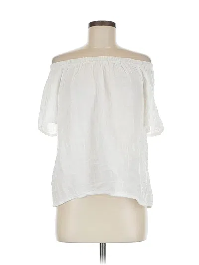 Pre-owned Michael Stars Short Sleeve Blouse In White