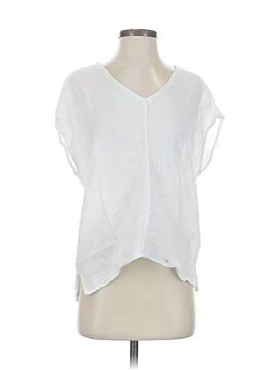Pre-owned Michael Stars Short Sleeve Blouse In White