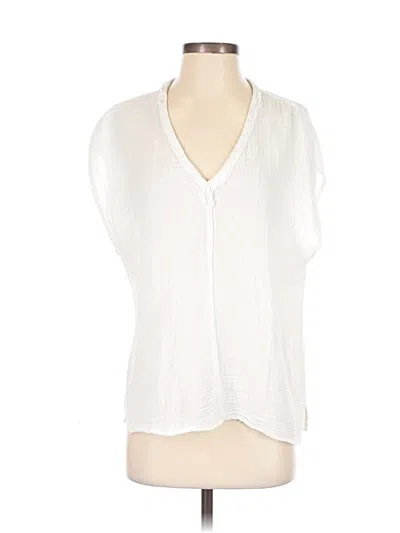 Pre-owned Michael Stars Short Sleeve Blouse In White