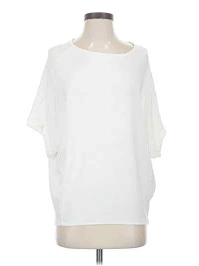 Pre-owned Michael Stars Short Sleeve Blouse In White
