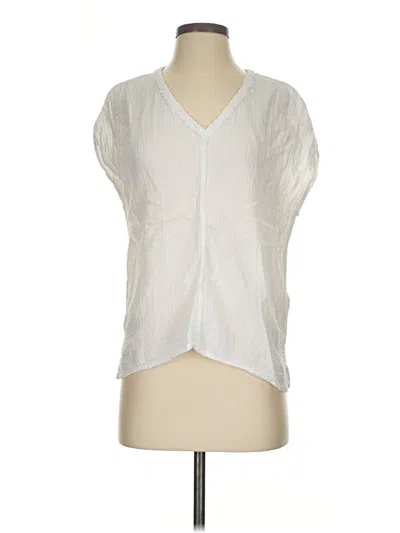 Pre-owned Michael Stars Short Sleeve Blouse In White