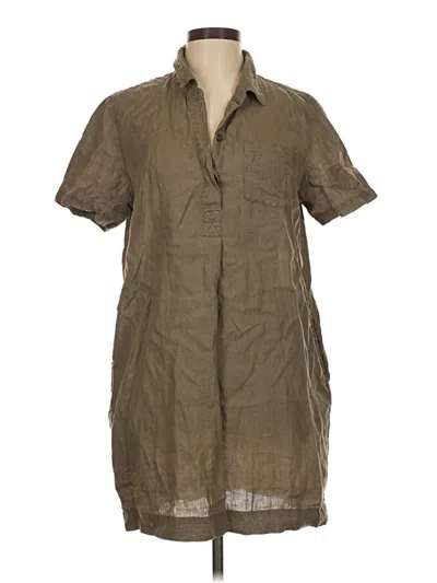 Pre-owned Michael Stars Short Sleeve Button Down Shirt In Brown