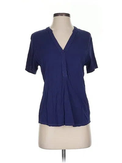 Pre-owned Michael Stars Short Sleeve Henley Shirt In Blue