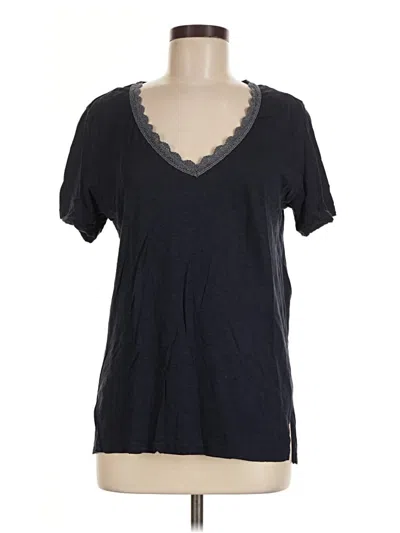 Pre-owned Michael Stars Short Sleeve Top Black V-neck Tops