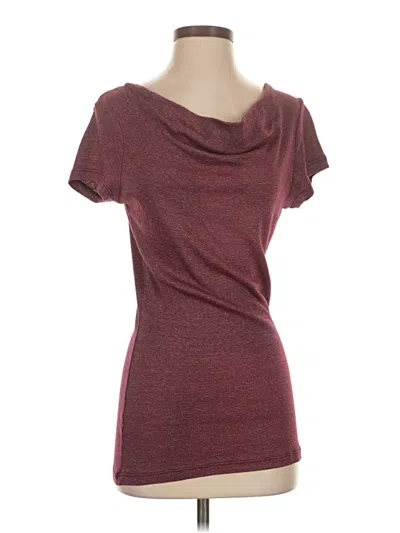Pre-owned Michael Stars Short Sleeve Top Burgundy Cowl Neck Tops